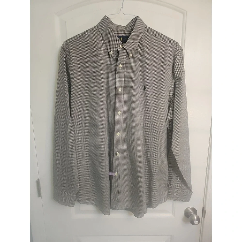 Polo Ralph Lauren Men's Blue White Houndstooth Size XL Navy Pony